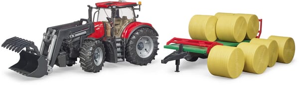 Bruder Case IH Optum 300 CVX Traktor med frontlæsser og trailer