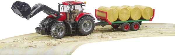 Bruder Case IH Optum 300 CVX Traktor med frontlæsser og trailer