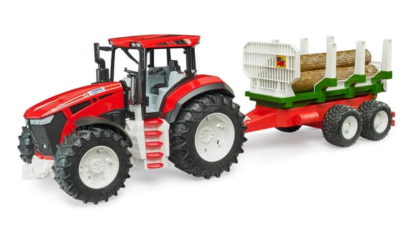 Bruder Traktor med Skovtrailer og Tømmer