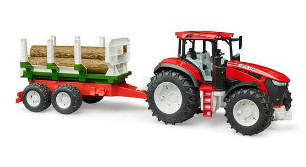 Bruder Traktor med Skovtrailer og Tømmer