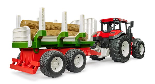 Bruder Traktor med Skovtrailer og Tømmer
