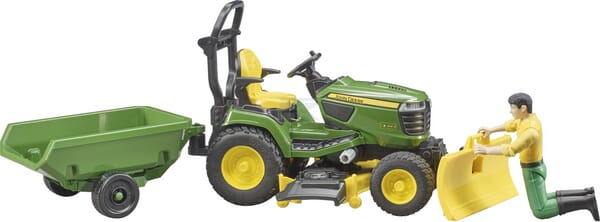 Bruder John Deere Havetraktor med Gartner og Anhænger