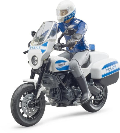 Bruder Scrambler Ducati Politi Motorcykel med Figur