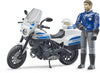 Bruder Scrambler Ducati Politi Motorcykel med Figur