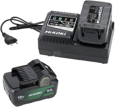 Hikoki Booster Oplader 18V med 2x 5,0 Ah Batterier