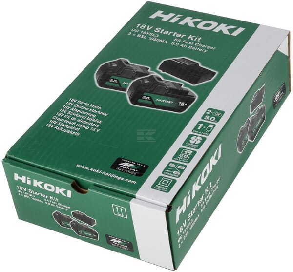 Hikoki Booster Oplader 18V med 2x 5,0 Ah Batterier