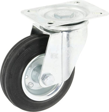 Tente Transporthjul drejeligt, gummi, Ø 125 mm, 130 kg