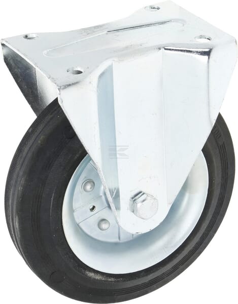 Tente Styrehjul Gummi med Plade, 100 mm