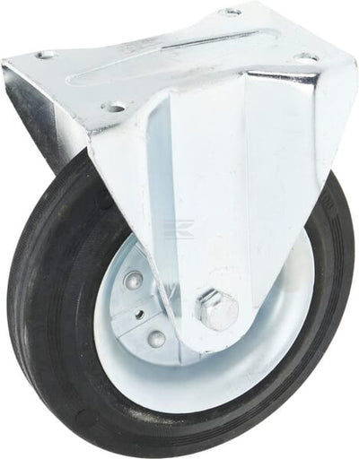 Tente Styrehjul Gummi med Plade, 100 mm