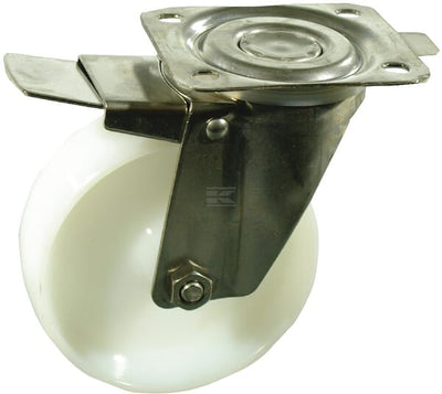Tente drejehjul polyamid Ø125 mm med bremse, 150 kg