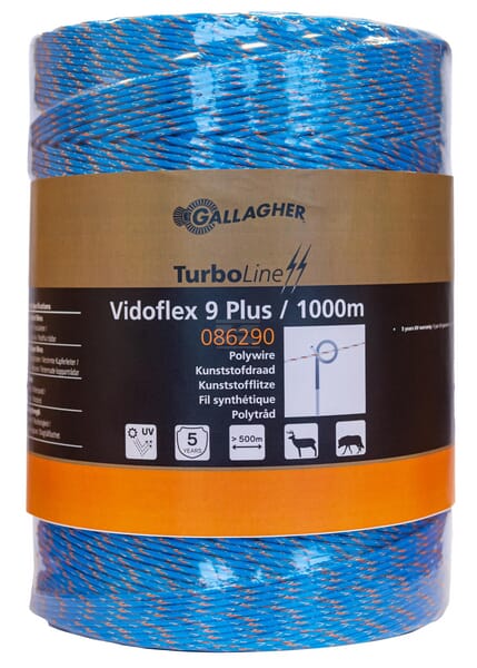 Gallagher Vidoflex 9 TurboLine Plus Polywire, blå, 1000 m