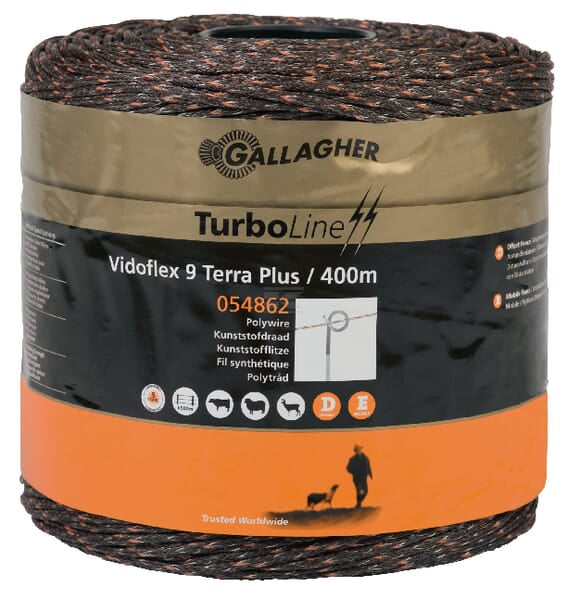 Gallagher Vidoflex 9 TurboLine Plus Terra Polywire 400 m