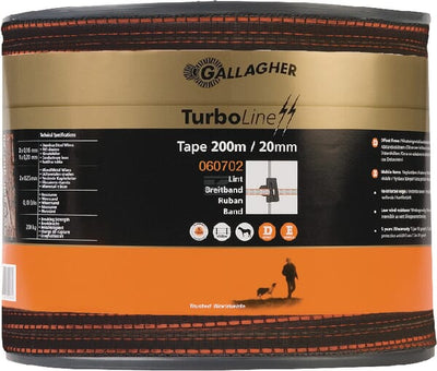 Gallagher TurboLine Hegnstape 20 mm 200 m, terra