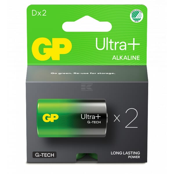 GP Batteri D 13AUP/LR20 (2-pak)