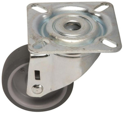 Tente Drejehjul Ø50mm, Plademontering, 50kg Belastning