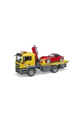 Bruder - MAN TGS kranbil med Bruder roadster fra Bruder - AV - Larsen