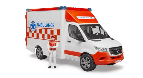 Bruder - Mercedes Sprinter Ambulance med fører og lys - og - lyd - modul fra Bruder - AV - Larsen