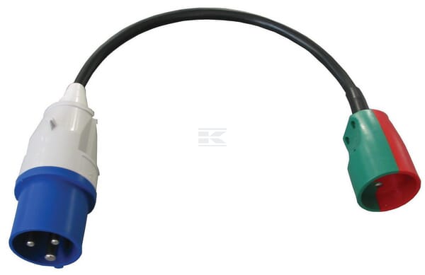 Elworks Adapterkabel med jord til uden jord, 3 til 2 ben