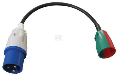 Elworks Adapterkabel med jord til uden jord, 3 til 2 ben