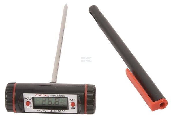 Digitaltermometer med spyd 150 mm og beskyttelsesmuffe