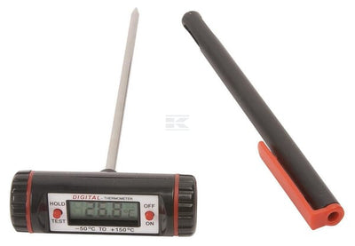 Digitaltermometer med spyd 150 mm og beskyttelsesmuffe
