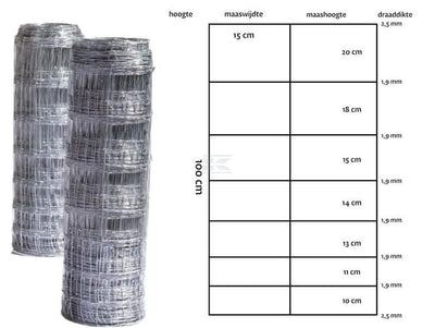 Hegn 100 cm, 8 tråde, 15 cm afstand, 50 m