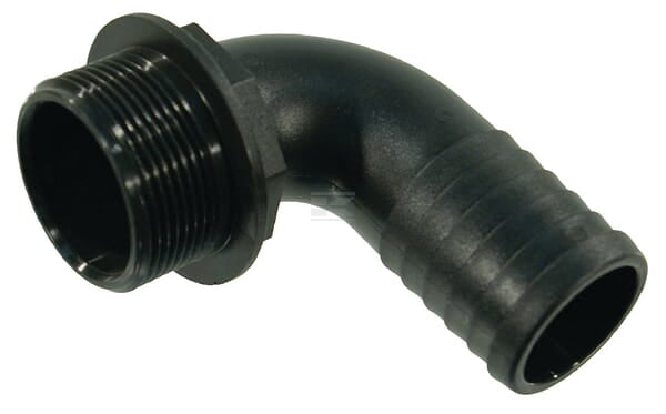 Slangestuds 90° 40 mm x 1 1/2" han