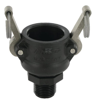 Camlock type B 3/4" udvendigt gevind 1/2" polypropylen
