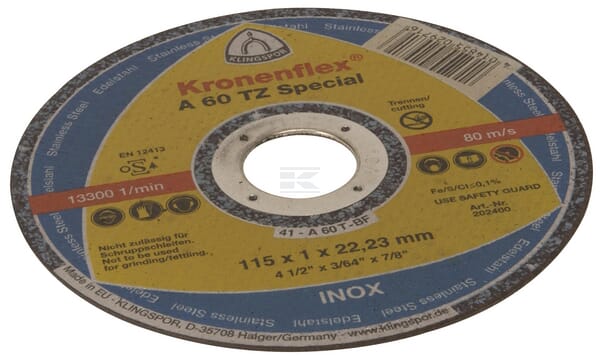 Klingspor Kronenflex Skæreskive 115x1,0x22 mm A60TZ