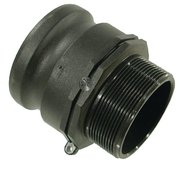 Camlock type F 3" udvendigt gevind 2-1/2" polypropylen