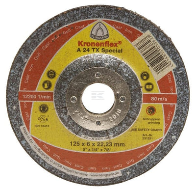 Klingspor Slibeskive 125 x 6 x 22 mm A24TX
