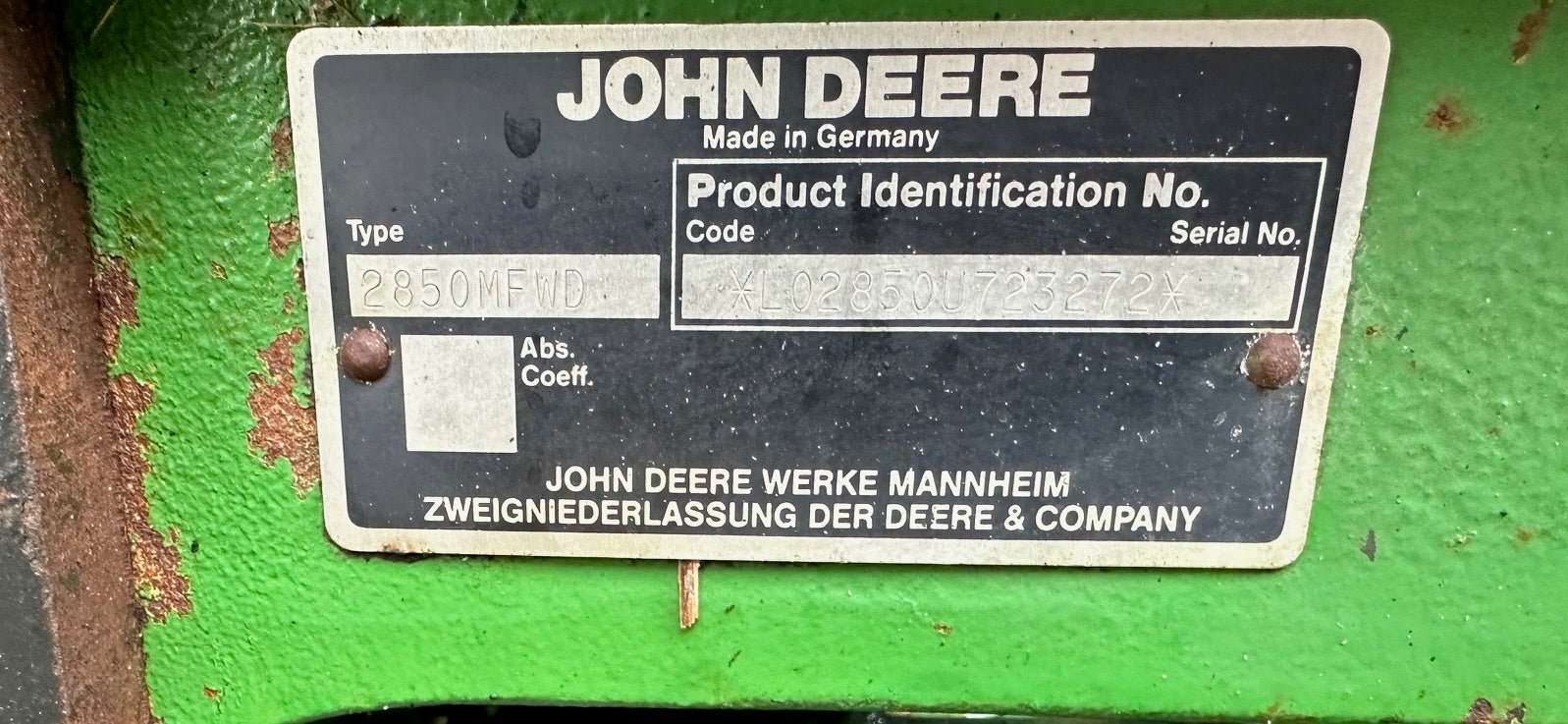 John Deere 2850 SG2 med frontlæsser. (Momsfri) - AV - Larsen