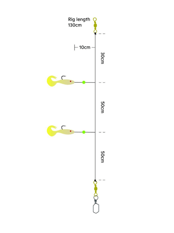 Kinetic Sabiki Shad Tail UV fra Kinetic - AV - Larsen