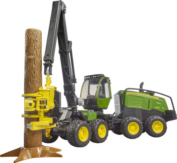 Bruder John Deere 1270G skovningsmaskine med træstamme