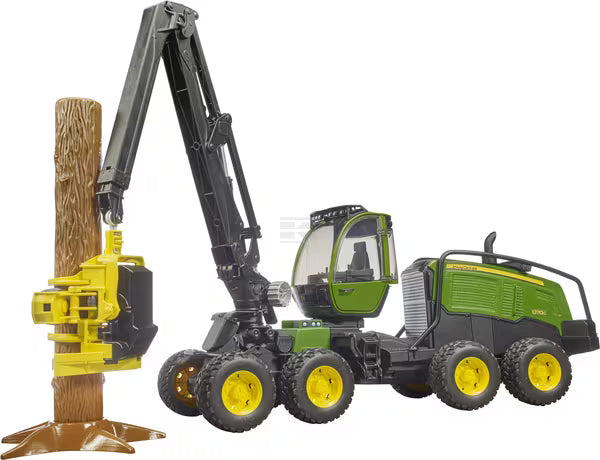 Bruder John Deere 1270G skovningsmaskine med træstamme