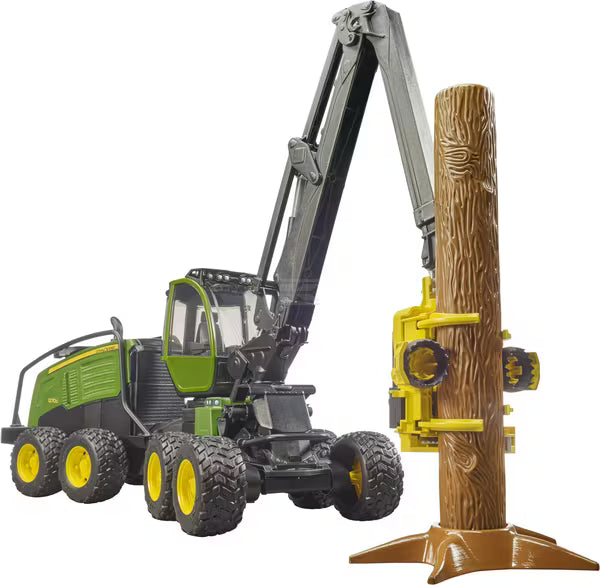 Bruder John Deere 1270G skovningsmaskine med træstamme