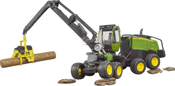 Bruder John Deere 1270G skovningsmaskine med træstamme