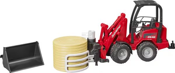 Bruder Schäffer kompakt læssemaskine 2630 med balletang +1 rund balle