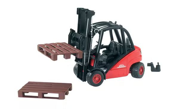 Bruder Linde H35 gaffeltruck og 2 paller