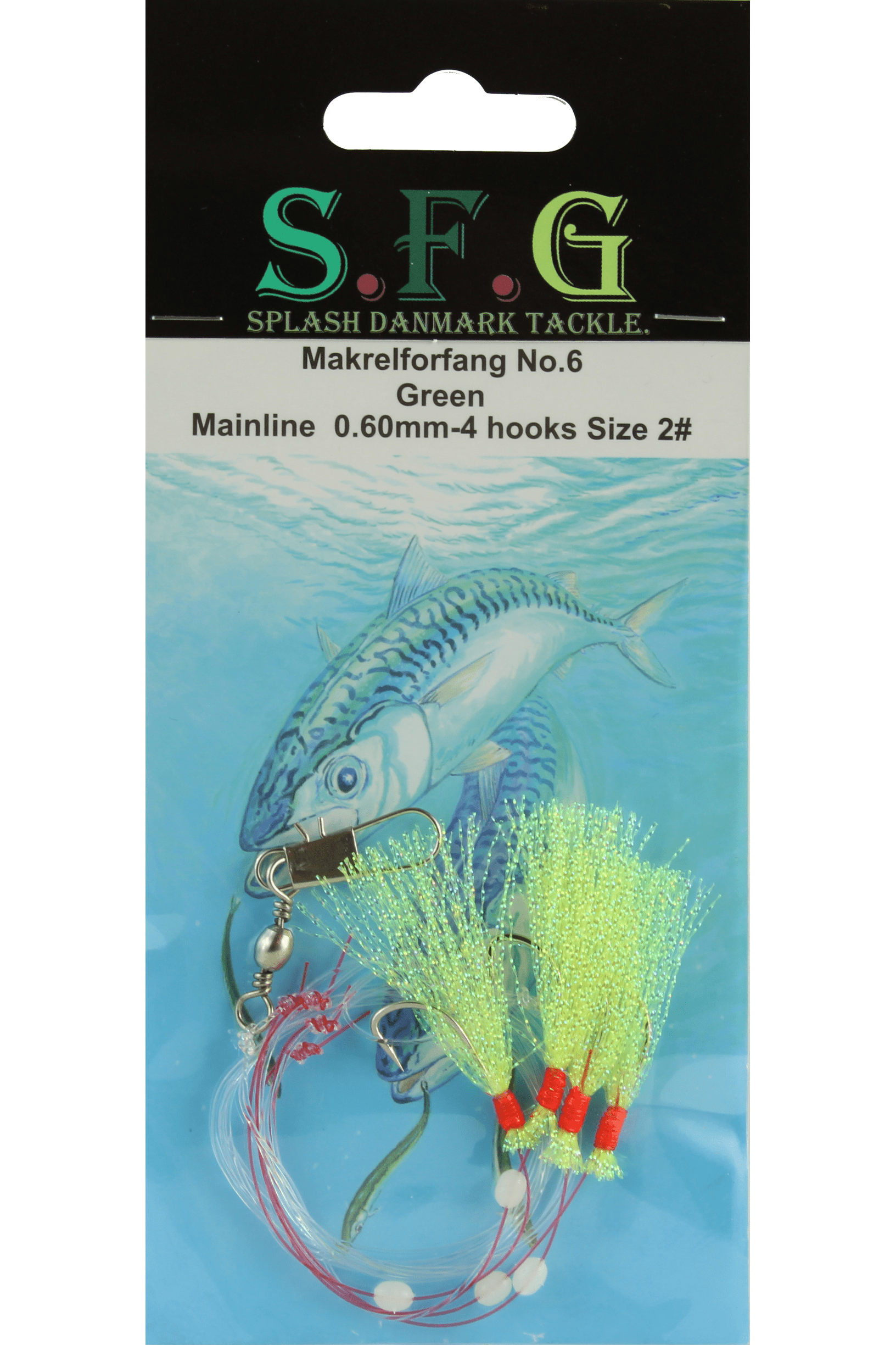 SFG Makrel Forfang Nr.6 str.2 Grøn Glitter fra AV - Larsen - AV - Larsen