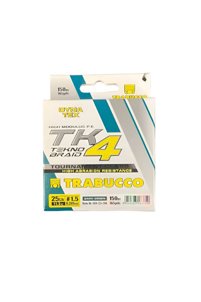 Trabucco DynaTex TK4 Tekno Braid Oliven Grøn 150m / 0,205mm /11.3kg fra Trabucco - AV - Larsen